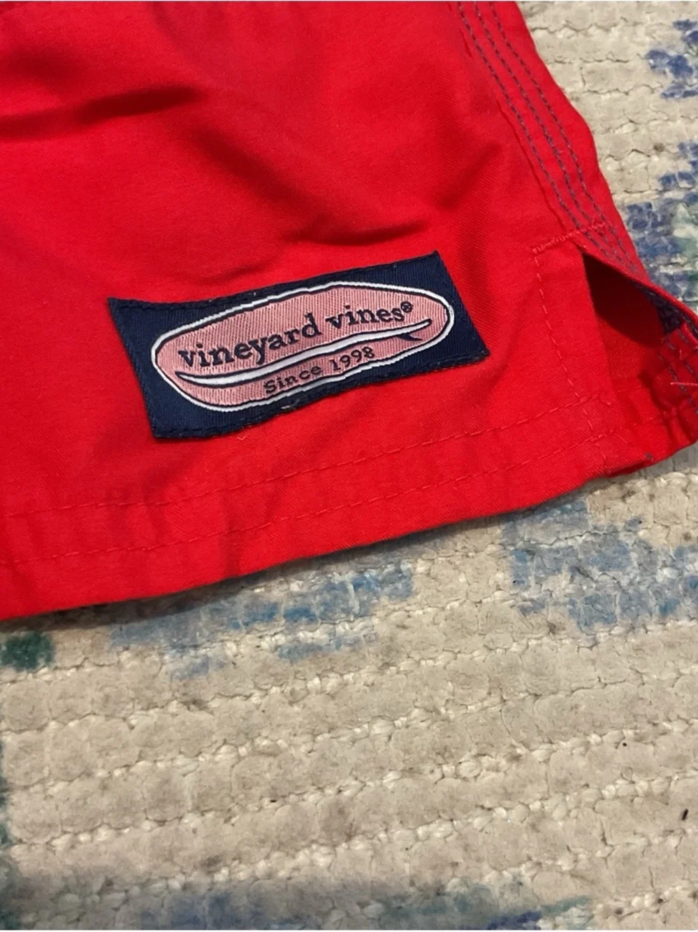 Vineyard Vines Kids Colorblock Swim Trunks - Navy, Blue, Red